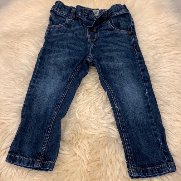 Next 82 Flannel Short-Sleeve Blue Button Shirt & DarkBlue Skinny Jeans in 12-18M - Picture 7 of 11